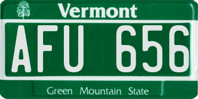 VT license plate AFU656