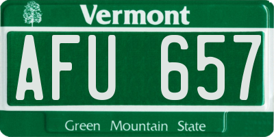 VT license plate AFU657