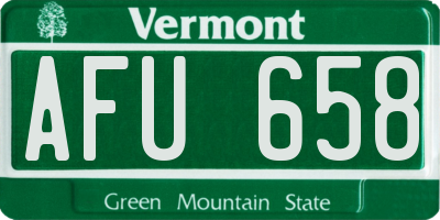VT license plate AFU658