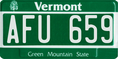 VT license plate AFU659