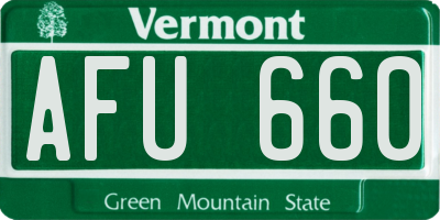 VT license plate AFU660