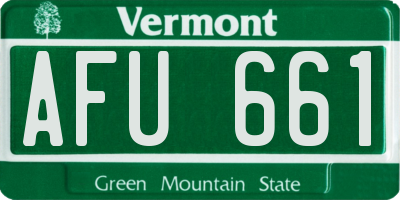 VT license plate AFU661