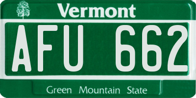VT license plate AFU662