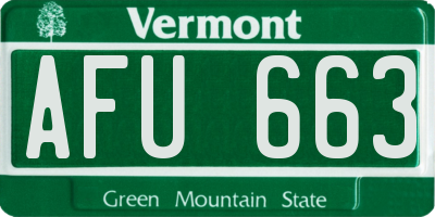 VT license plate AFU663
