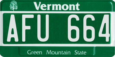 VT license plate AFU664