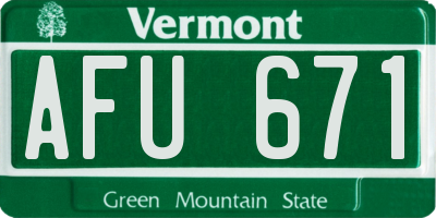 VT license plate AFU671