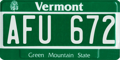 VT license plate AFU672