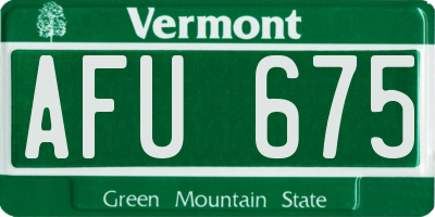 VT license plate AFU675