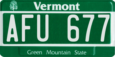 VT license plate AFU677