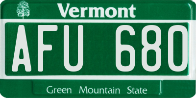 VT license plate AFU680