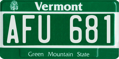 VT license plate AFU681