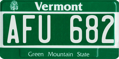 VT license plate AFU682
