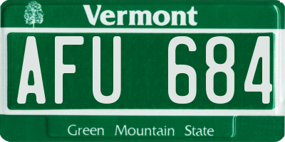 VT license plate AFU684