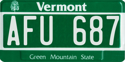 VT license plate AFU687