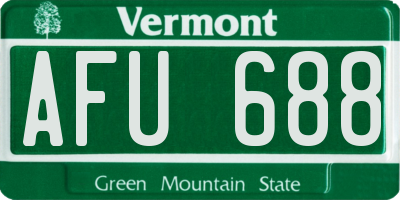 VT license plate AFU688