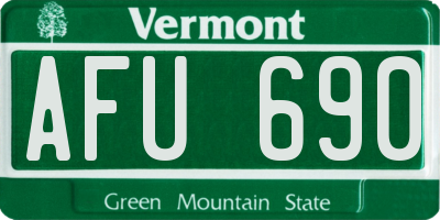 VT license plate AFU690
