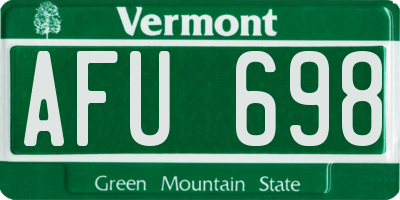 VT license plate AFU698