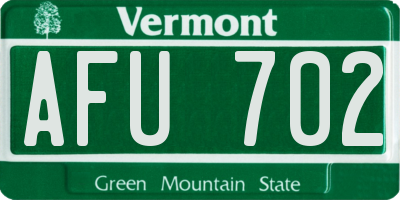 VT license plate AFU702