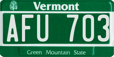 VT license plate AFU703