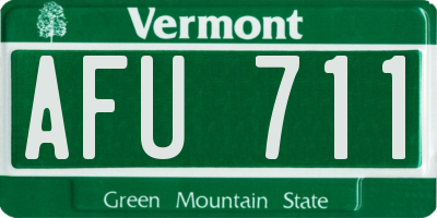 VT license plate AFU711
