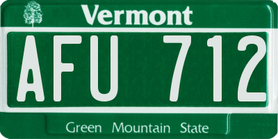 VT license plate AFU712