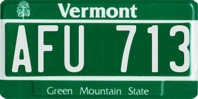 VT license plate AFU713
