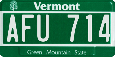 VT license plate AFU714