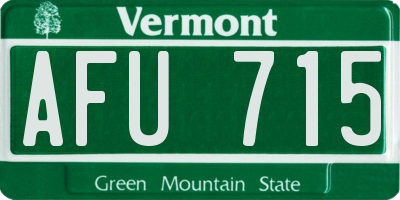 VT license plate AFU715