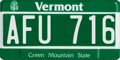 VT license plate AFU716