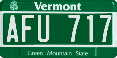 VT license plate AFU717