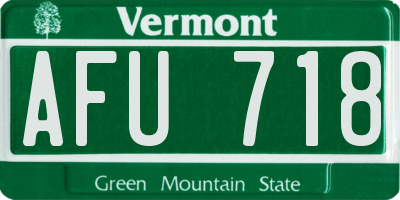 VT license plate AFU718