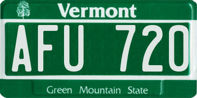 VT license plate AFU720