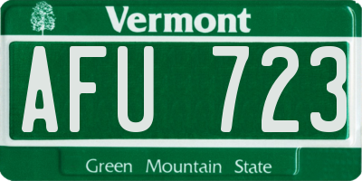 VT license plate AFU723