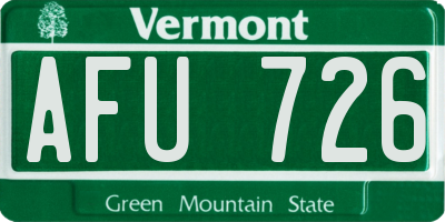 VT license plate AFU726