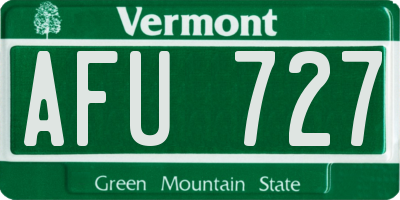 VT license plate AFU727
