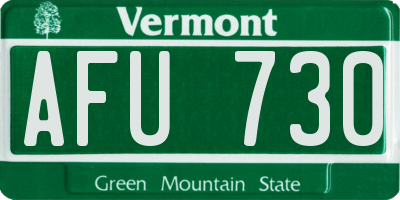 VT license plate AFU730