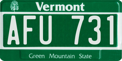 VT license plate AFU731
