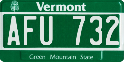 VT license plate AFU732