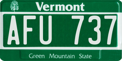 VT license plate AFU737