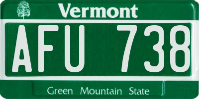 VT license plate AFU738