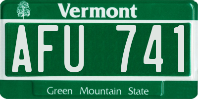 VT license plate AFU741