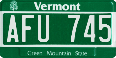 VT license plate AFU745
