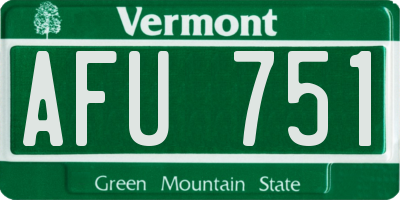VT license plate AFU751