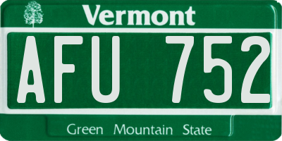 VT license plate AFU752