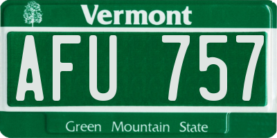 VT license plate AFU757
