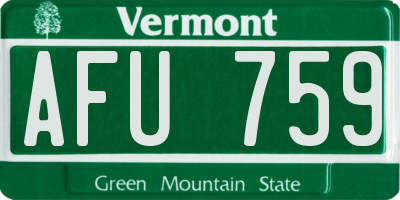 VT license plate AFU759