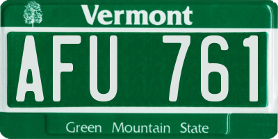 VT license plate AFU761