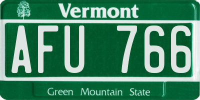VT license plate AFU766