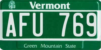 VT license plate AFU769