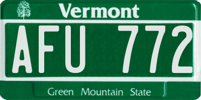VT license plate AFU772